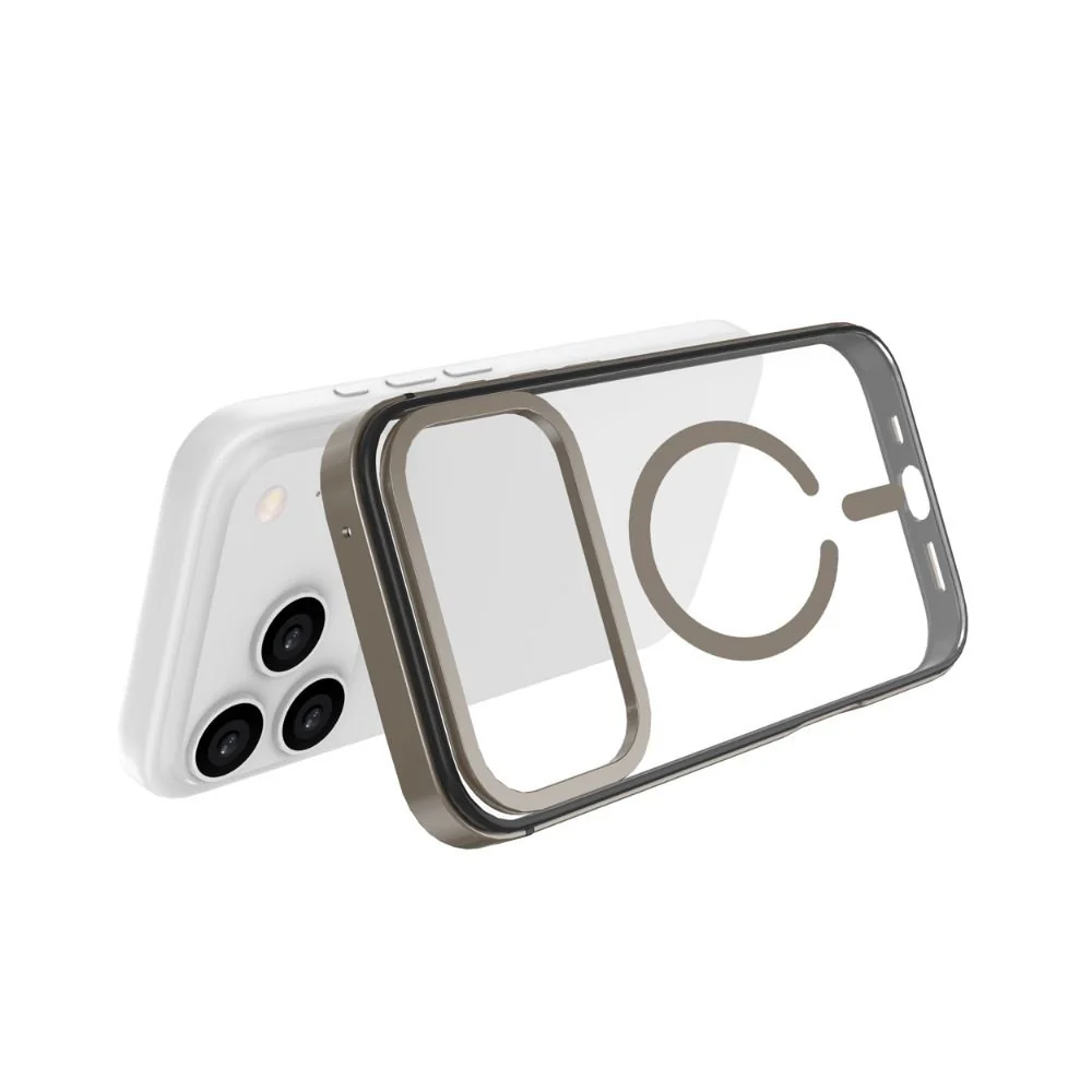 Infinyty Cirra Clear Case with Metallic Accents iPhone 17 Pro, Natural Titanium - Image 3
