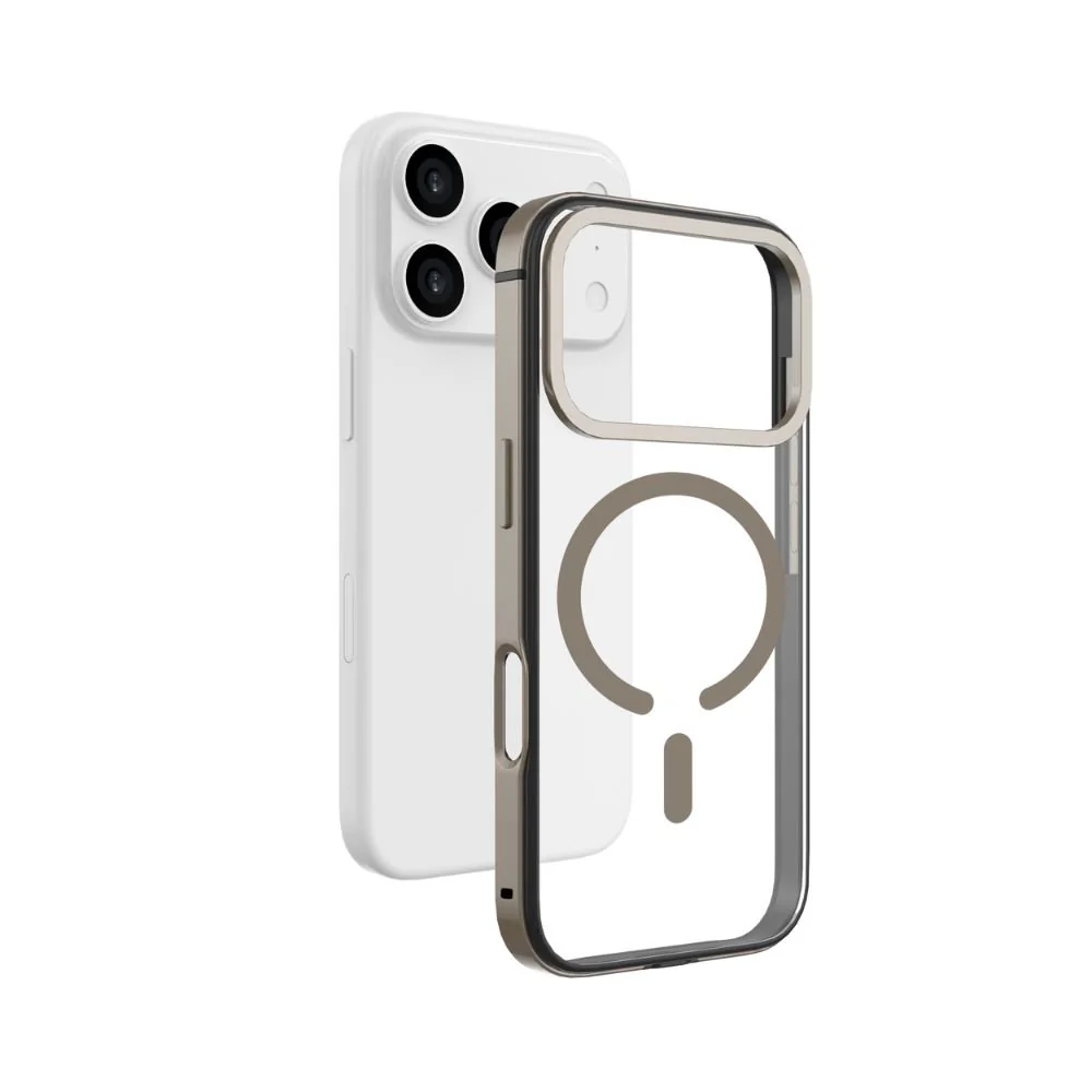 Infinyty Cirra Clear Case with Metallic Accents iPhone 17 Pro, Natural Titanium - Image 5