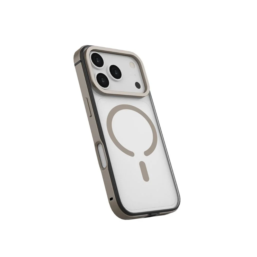 Infinyty Cirra Clear Case with Metallic Accents iPhone 17 Pro Max, Natural Titanium - Image 4