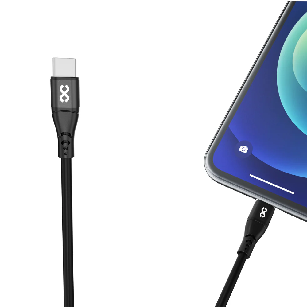 Infinyty DuoFlex-I Silicone USB-C to USB-C Cable, 100W, 1m, Black - Image 2