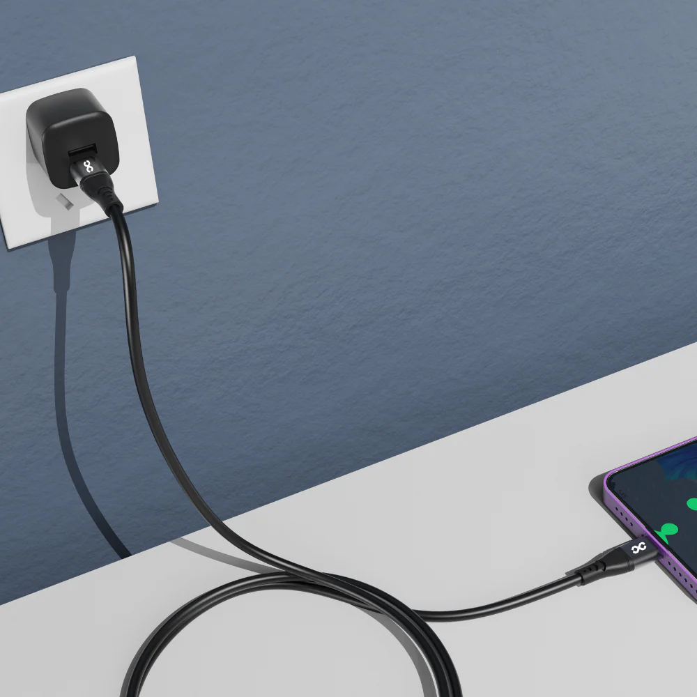 Infinyty DuoFlex-I Silicone USB-C to USB-C Cable, 100W, 1m, Black - Image 3