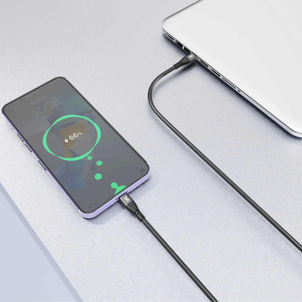 Infinyty DuoFlex-II Silicone USB-C to USB-C Cable, 100W, 2m, Black - Image 4