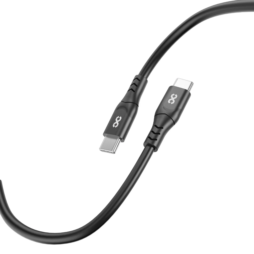 Infinyty DuoFlex-II Silicone USB-C to USB-C Cable, 100W, 2m, Black - Image 7