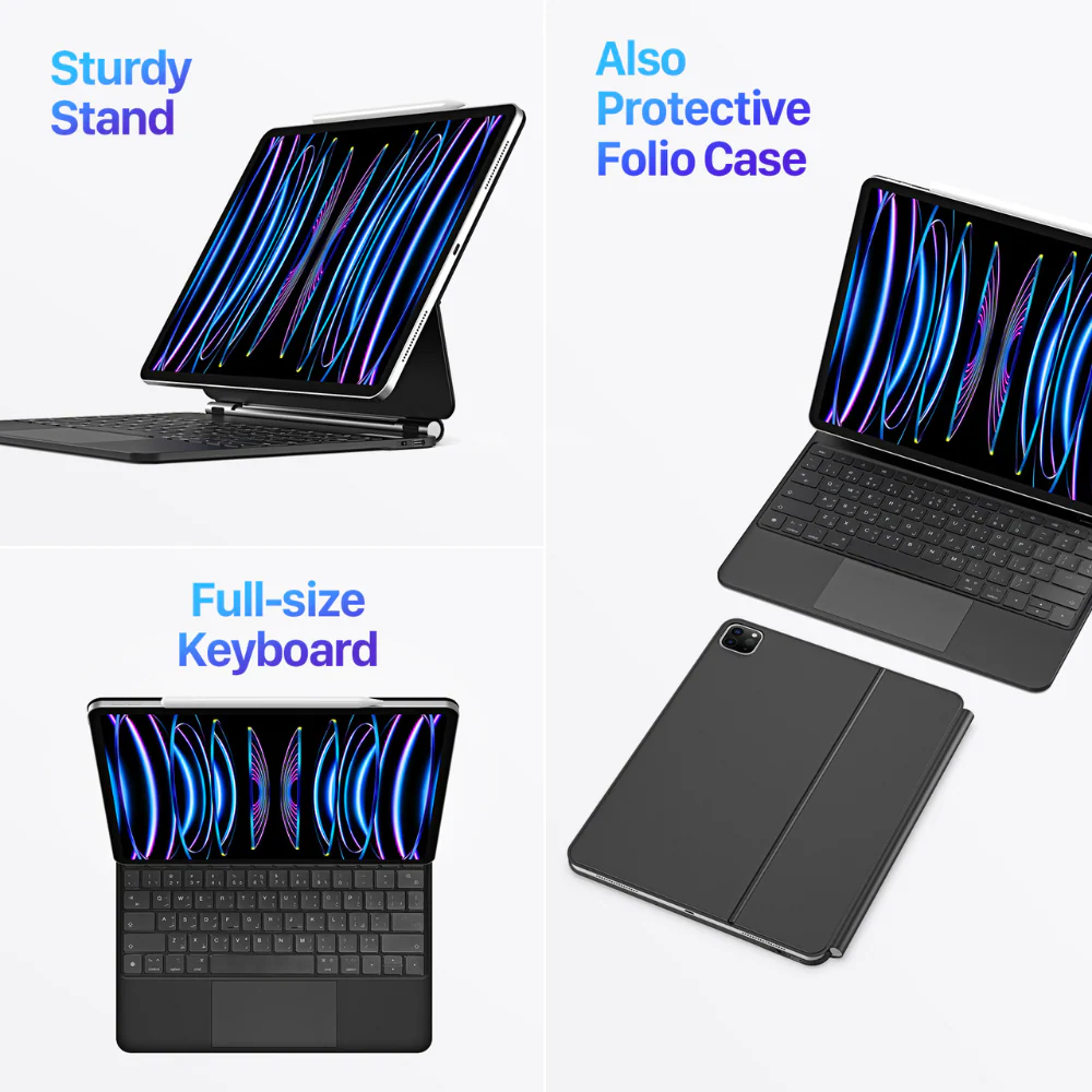 Infinyty EXIVO-II Keyboard for iPad Pro 13-inch, Black - Image 11