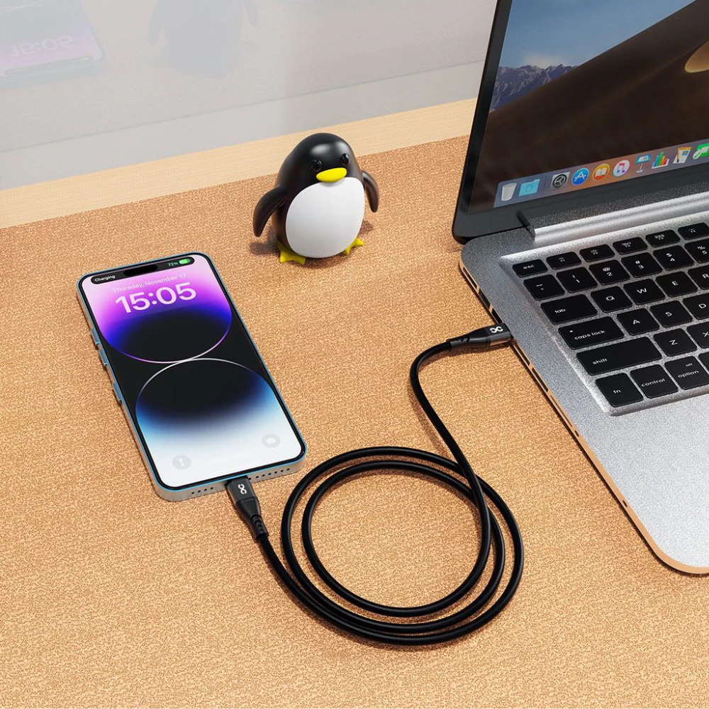 Infinyty Flexera Silicone Lightning Cable USB-C to Lightning, 60W, 1m, Black - Image 5