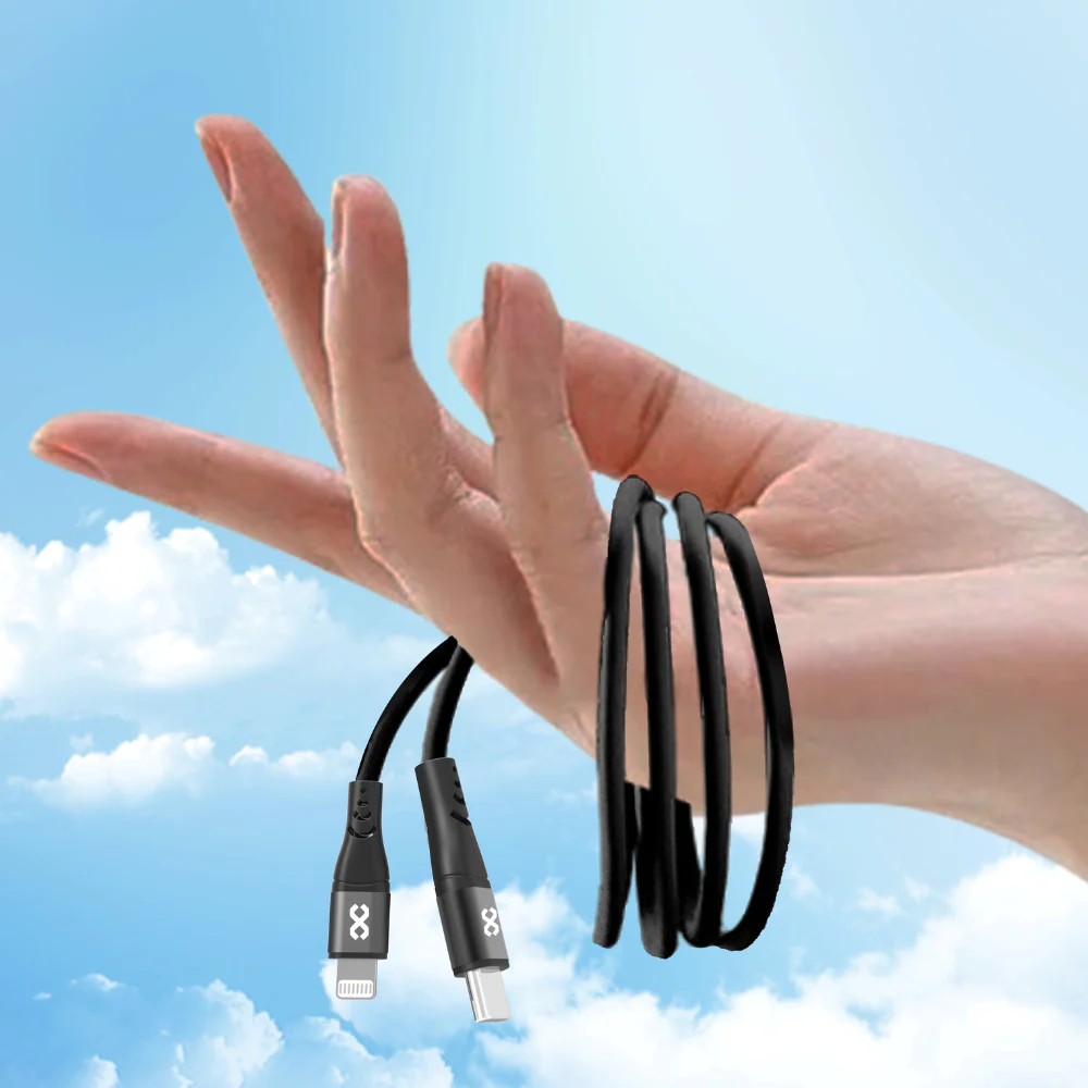 Infinyty Flexera Silicone Lightning Cable USB-C to Lightning, 60W, 1m, Black - Image 6