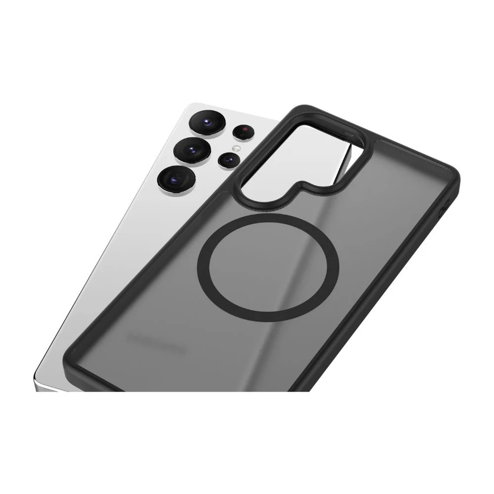Infinyty Gleam Hybrid Matte Soft Touch MagSafe Case for Samsung Galaxy S25 Ultra, Black - Image 2
