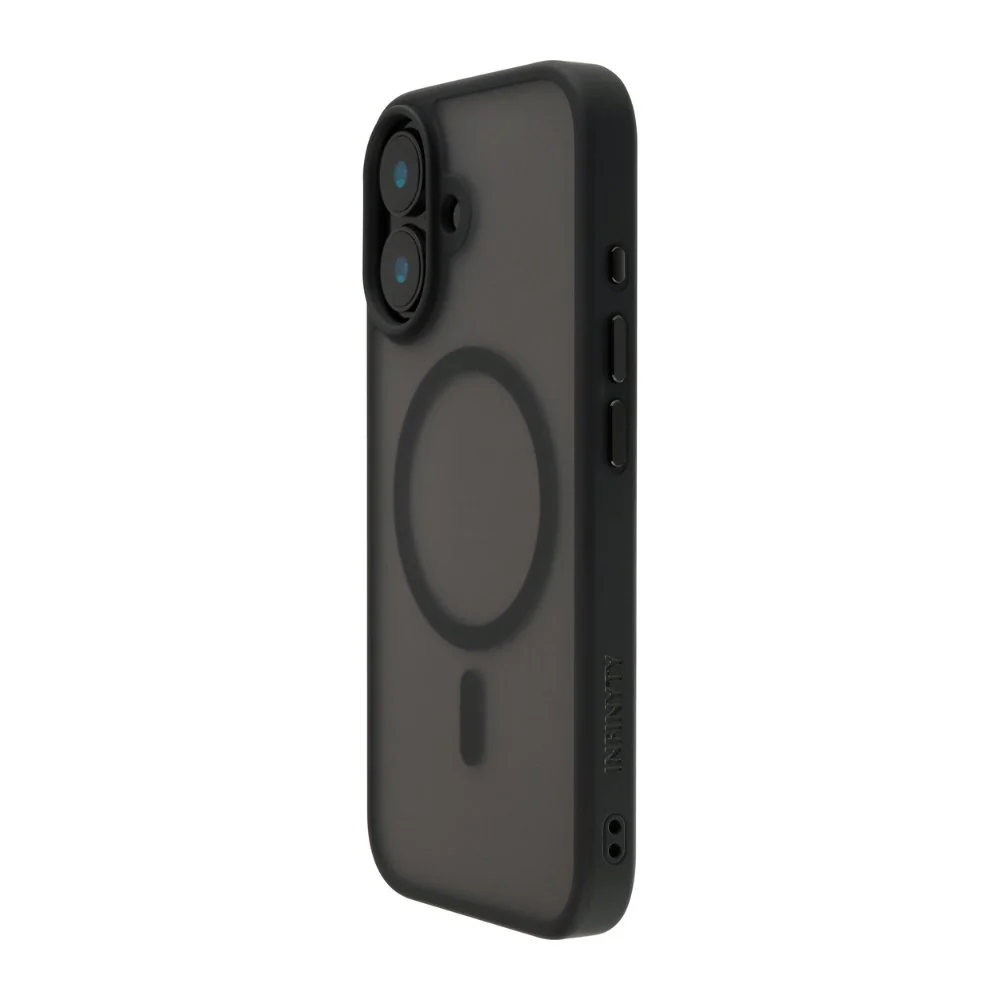 Infinyty Gleam Hybrid Matte Soft Touch MagSafe Case for iPhone 17, Black - Image 4