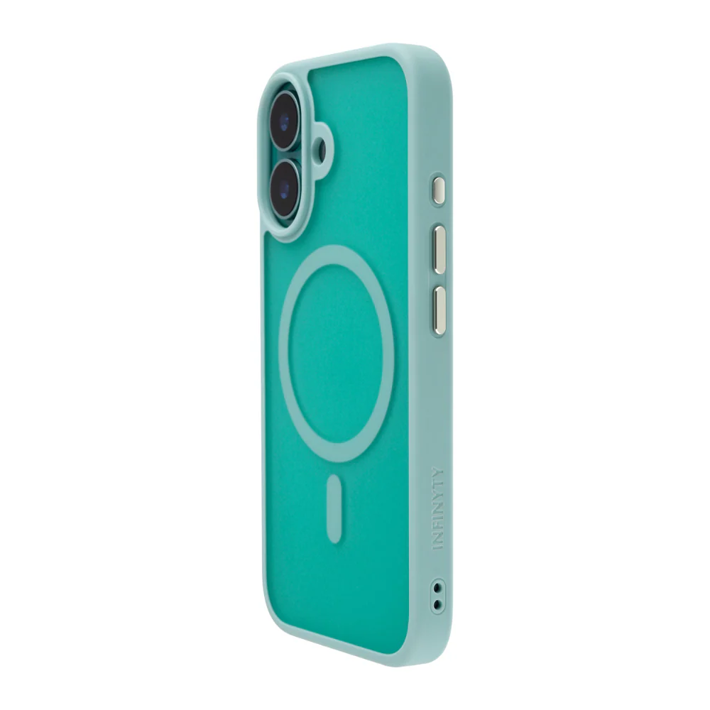 Infinyty Gleam Hybrid Matte Soft Touch MagSafe Case iPhone 16 Plus, Teal - Image 3