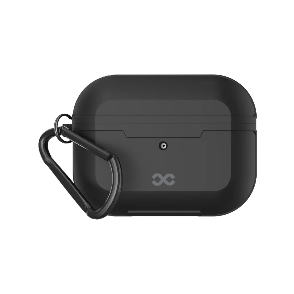 Infinyty Gravix Case with Metal Edges for AirPods Pro 2, Titanium/Grey