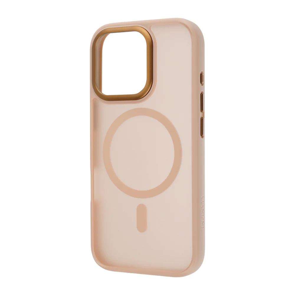 Infinyty Modo Silicone MagSafe Case with Metal Camera Frame and Button iPhone 16 Pro Max, Desert Titanium - Image 4