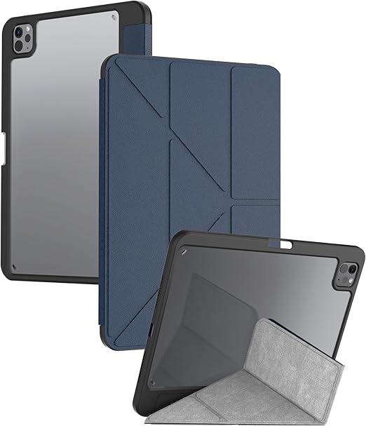 Infinyty Pristine Transparent Case with Metal Edges, Ring with Rotatable Stand for iPhone 16 Pro Max, Black - Image 2