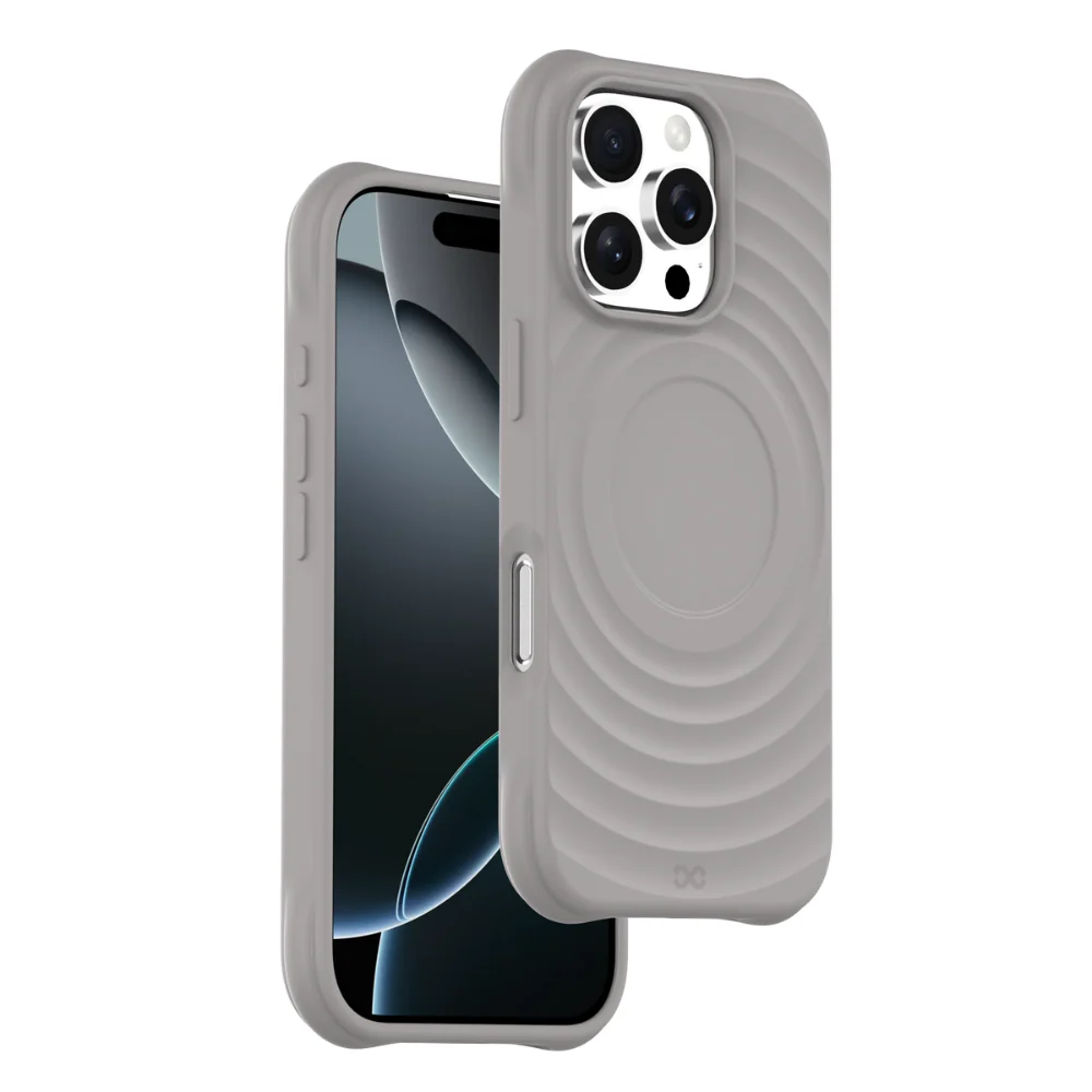 Infinyty Quiver Ripple Silicone Case iPhone 16 Pro Max, Dark Grey