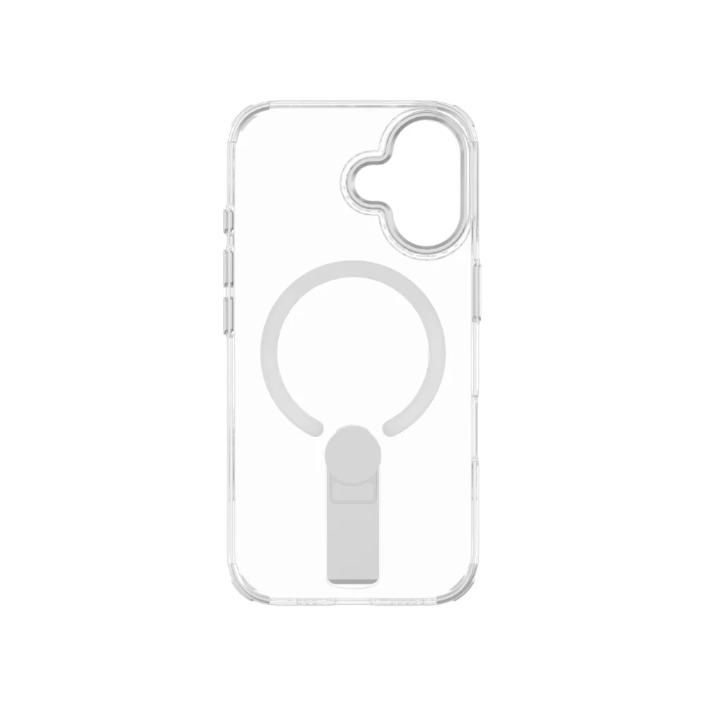 Infinyty Stanzo Transparent Case with Silver Metal Camera Ring & Stand for iPhone 16 Plus - Image 3