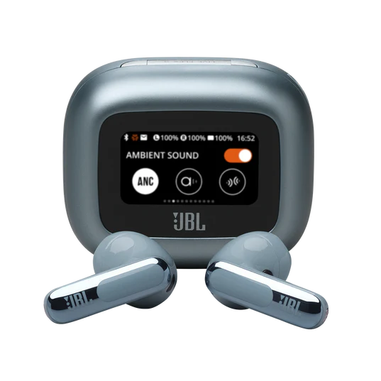 JBL LIVE FLEX 3 True Wireless, Noise Cancelling, Open Stick Earbuds, Smart Charging Case, Blue
