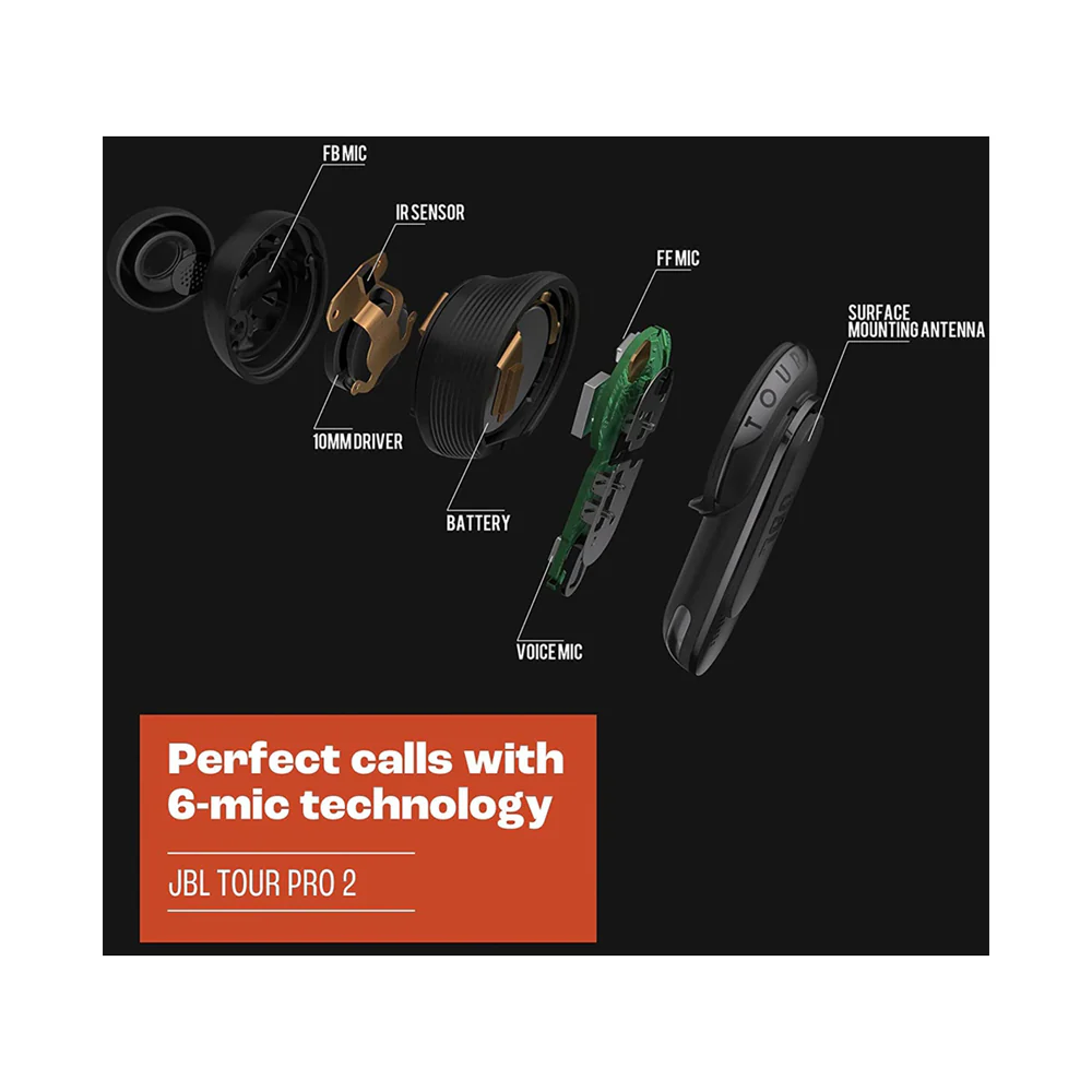 JBL Tour Pro 2 True Wireless Noice Cancelling Earbuds Black - Image 6