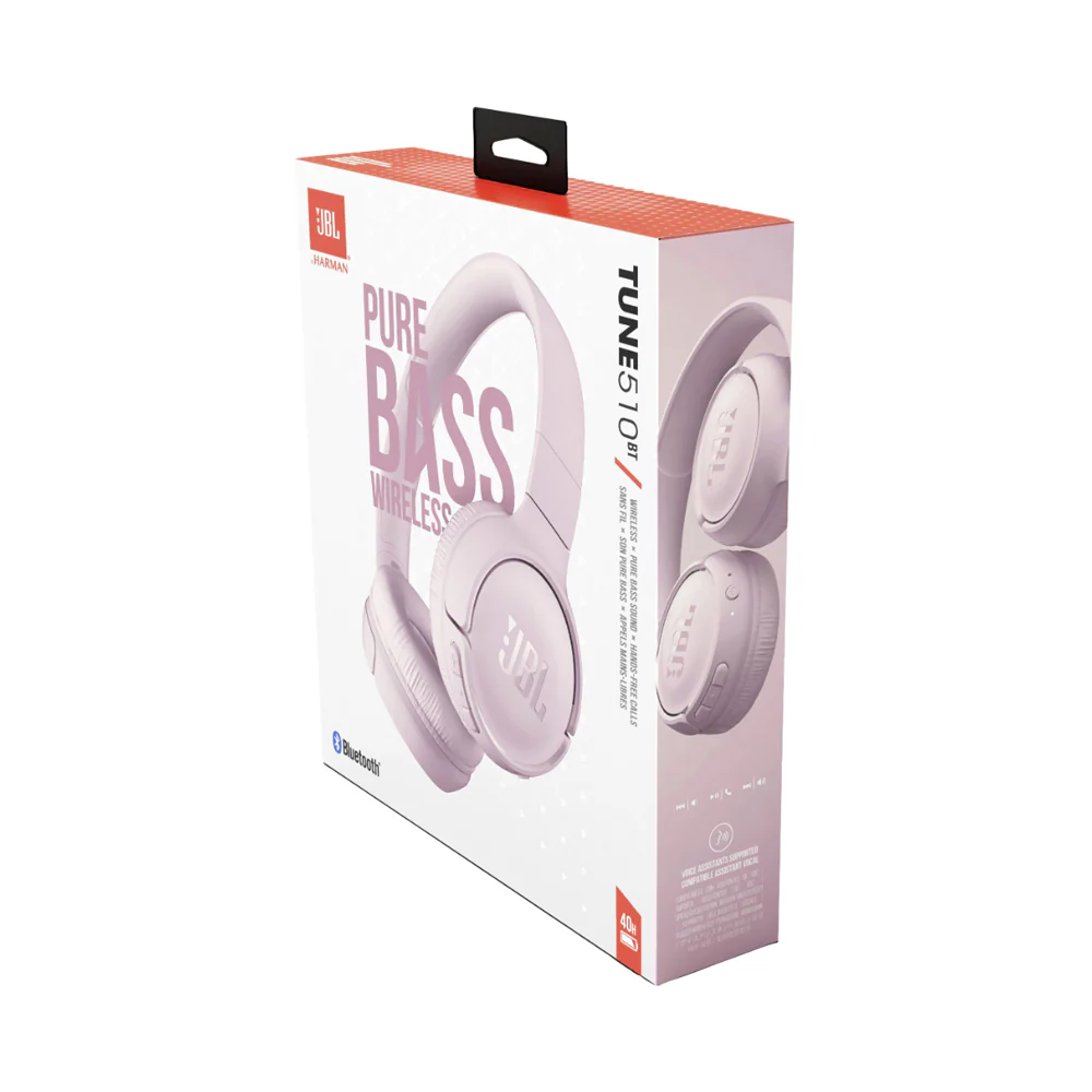 JBL Tune 510BT Bluetooth On-Ear Headphones With Microphone Pink - Image 6