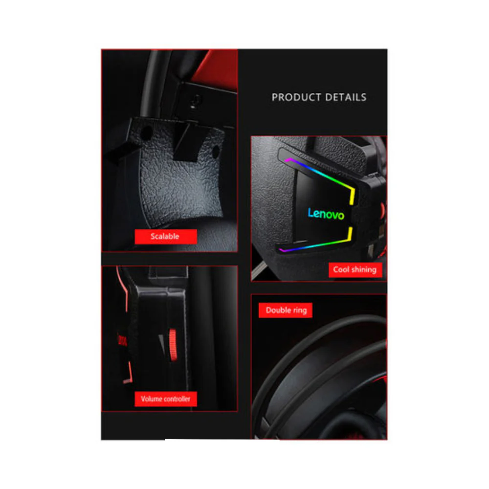 Lenovo Hu85 Wired Over-Ear Gaming Headphones - Image 4