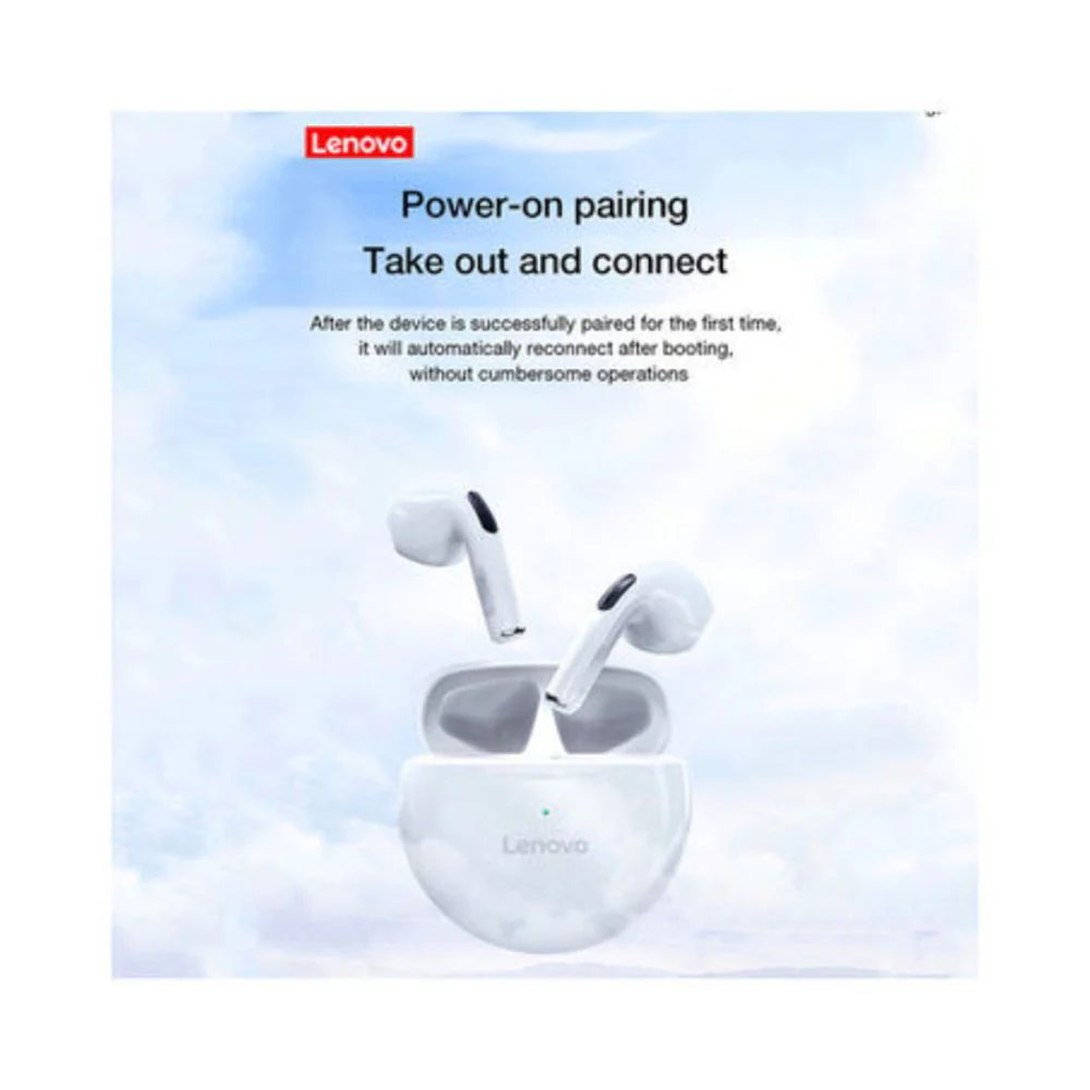 Lenovo LivePods TWS Bluetooth Portable Earbuds White - Image 4