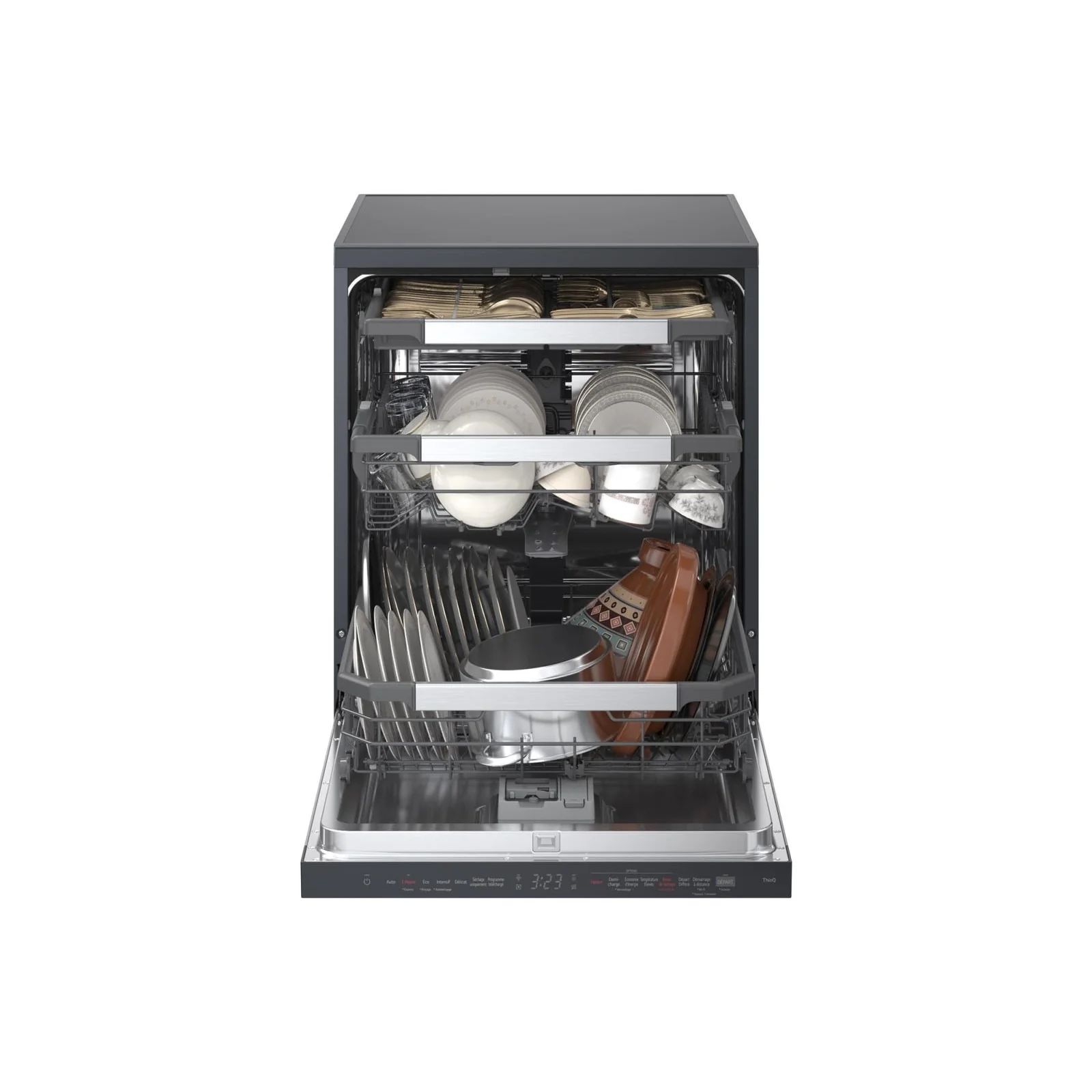 LG 14 Place Settings QuadWash Dishwasher with TrueSteam, Auto Open Dry and Heat Dry, Matte Black, DFC287HMS - Image 9