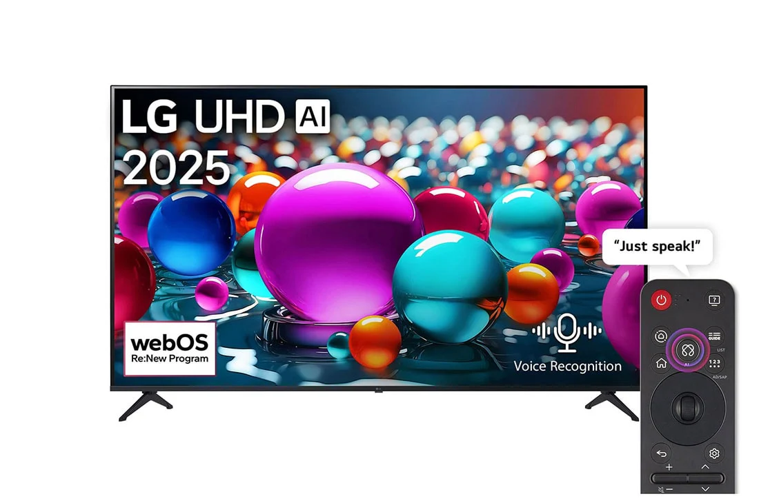 LG 75-inch UHD AI UA85 4K Smart Television AI Magic Remote HDR10 webOS25 (2025)