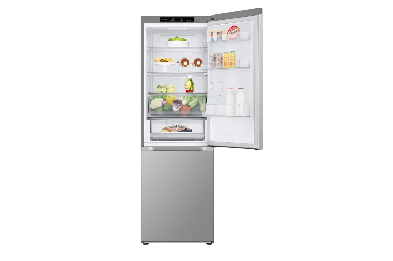 LG Bottom Freezer Refrigerator, 344L, Smart Inverter Compressor, Prime Silver, GR-B479FMNW - Image 3
