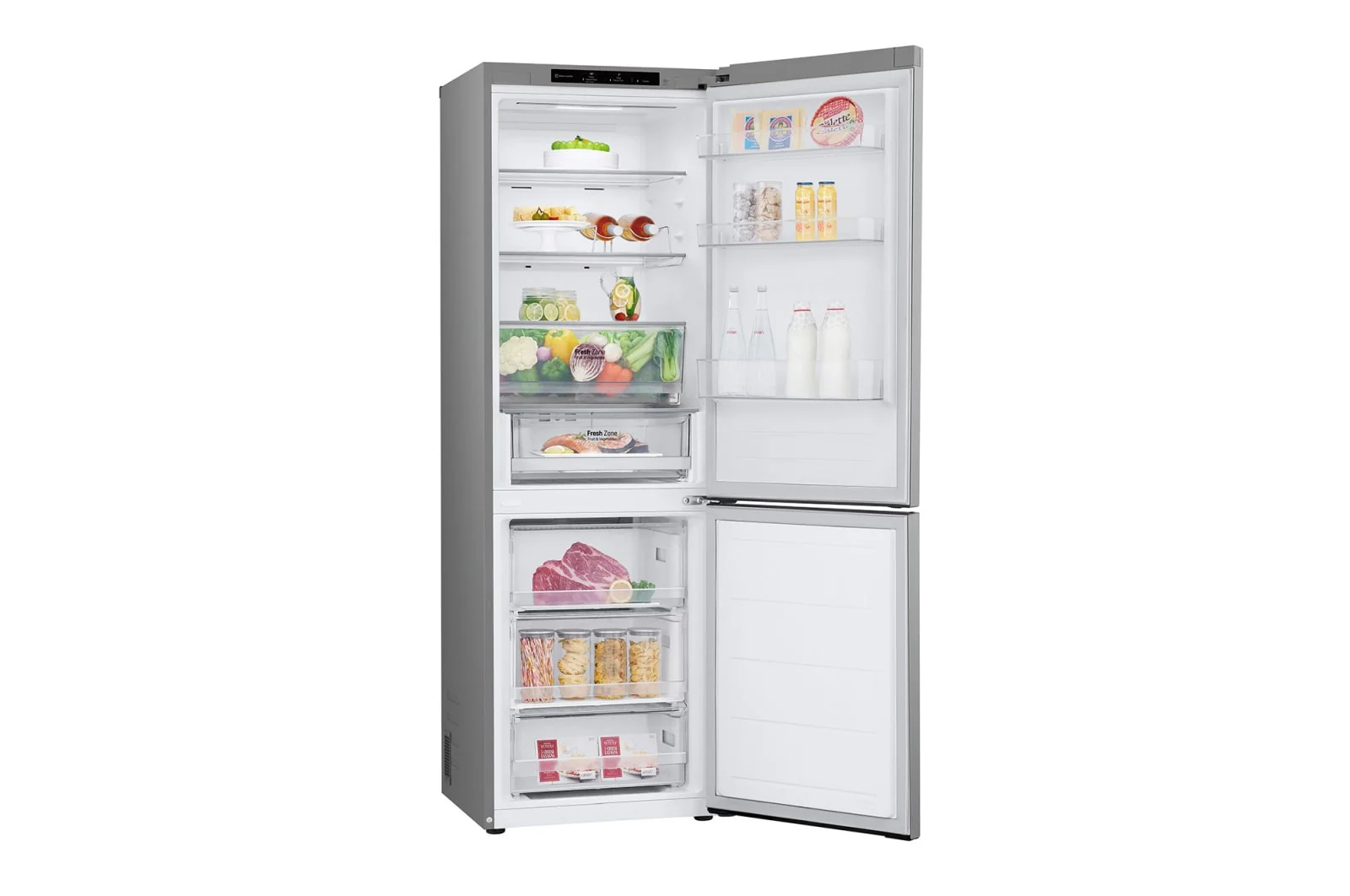 LG Bottom Freezer Refrigerator, 344L, Smart Inverter Compressor, Prime Silver, GR-B479FMNW - Image 5