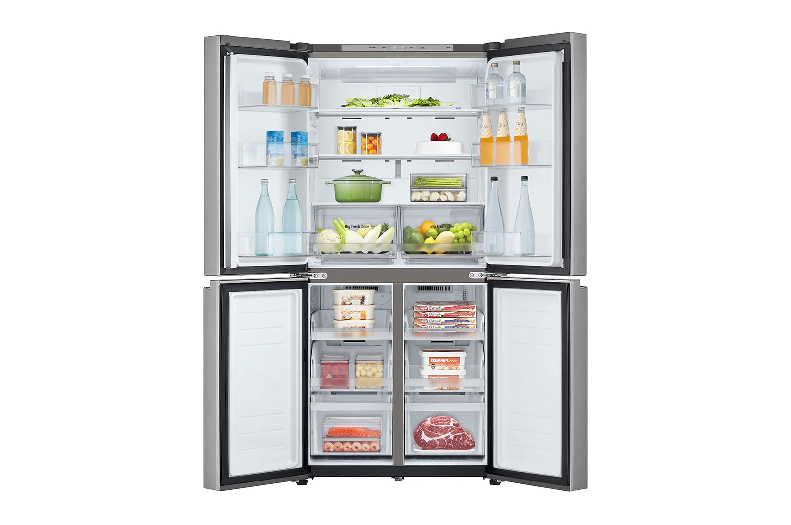 LG French Door Refrigerator,464L Capacity, GR-B29FFLZB, Prime Silver - Image 2