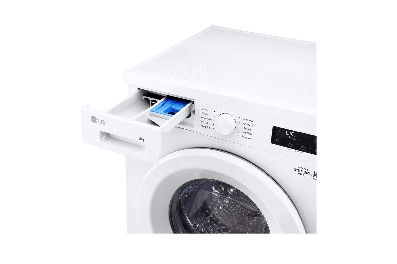 LG Front Load Washer with 6 motion Inverter Direct Drive,8KG WHITE, F2Y1TYP3W - Image 4