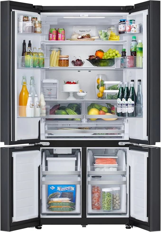 LG Side by Side Refrigerator 611L Door-in-Door with Instaview, Black Glass GR-B30FFGPB - Image 3