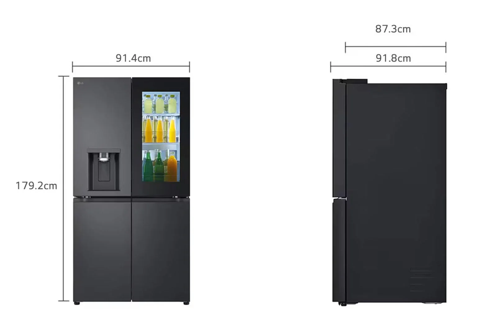 LG Black Glass InstaView Door-in-Door™, Essence Black Steel 716L GR-X39FFCRB - Image 2