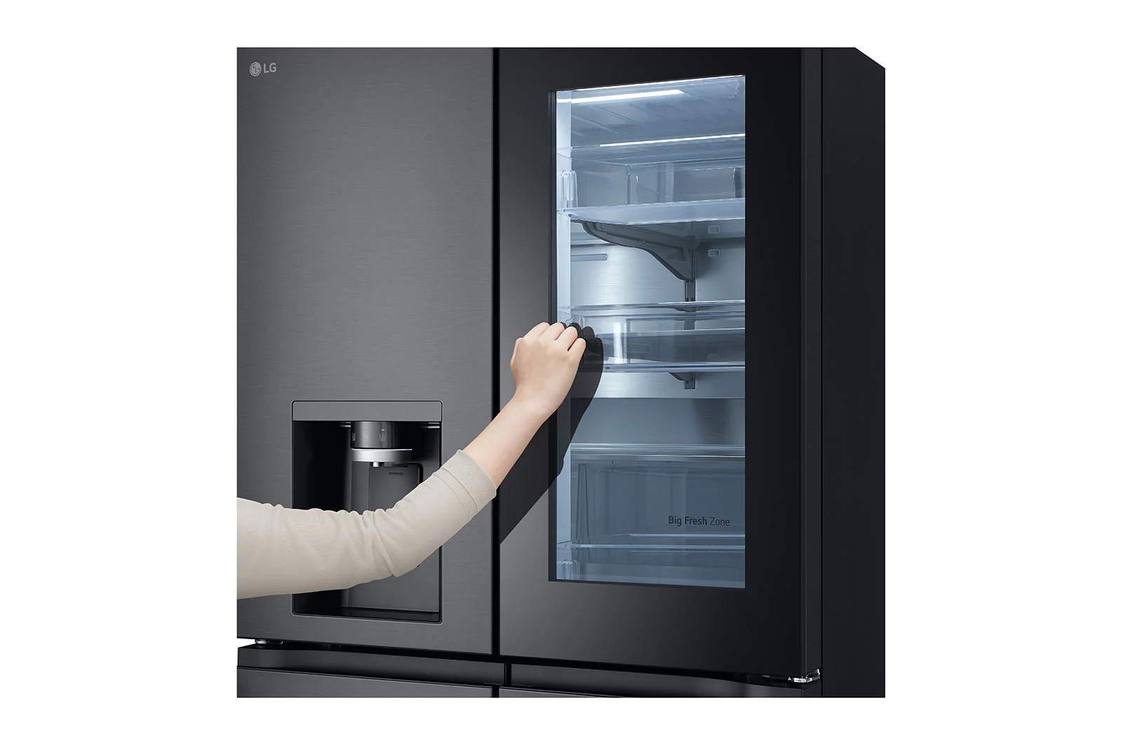 LG Black Glass InstaView Door-in-Door™, Essence Black Steel 716L GR-X39FFCRB - Image 5