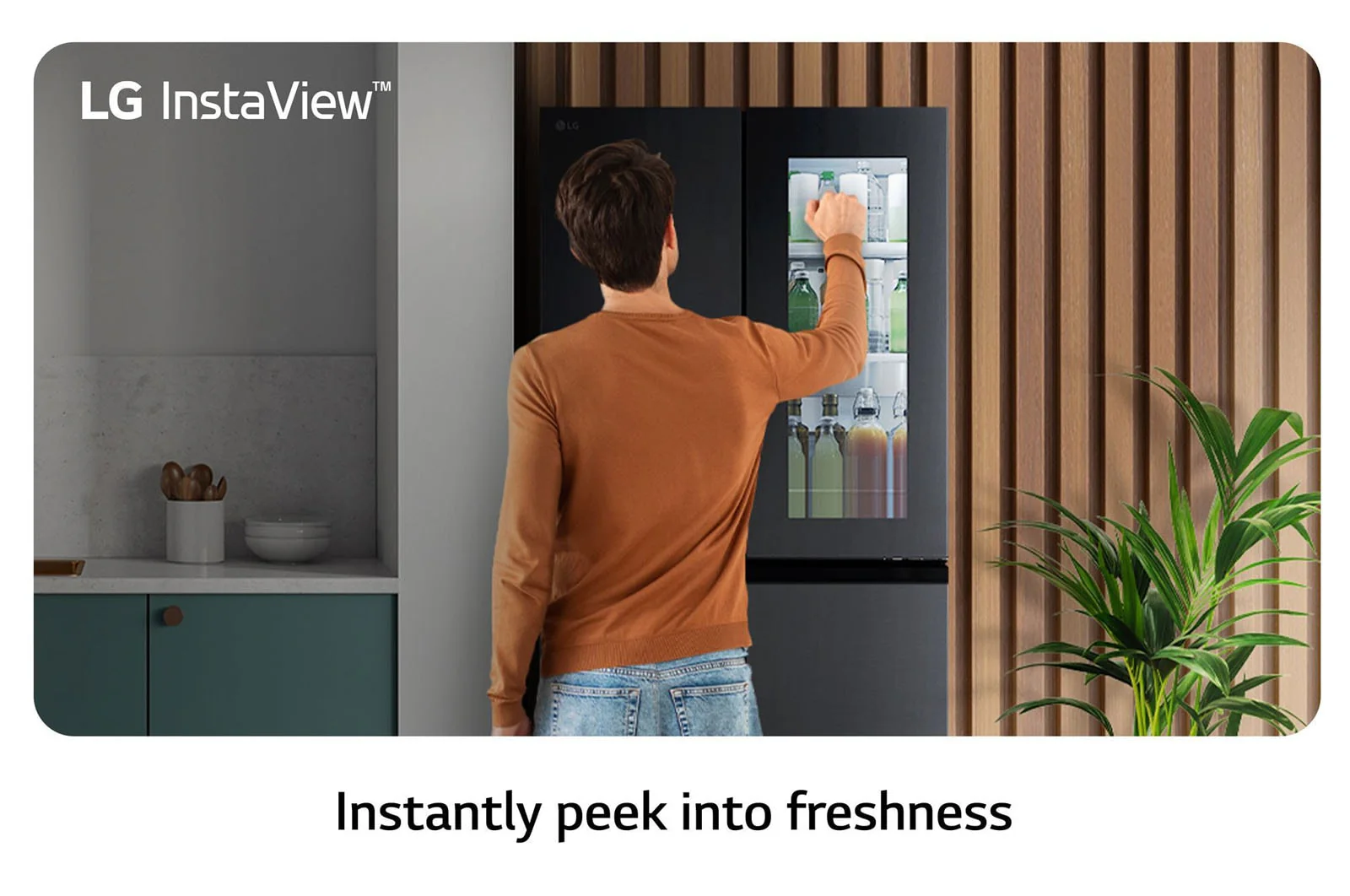 LG French Door Refrigerator with InstaView technology LFX29FFQYB Matte Black 508L - Image 11