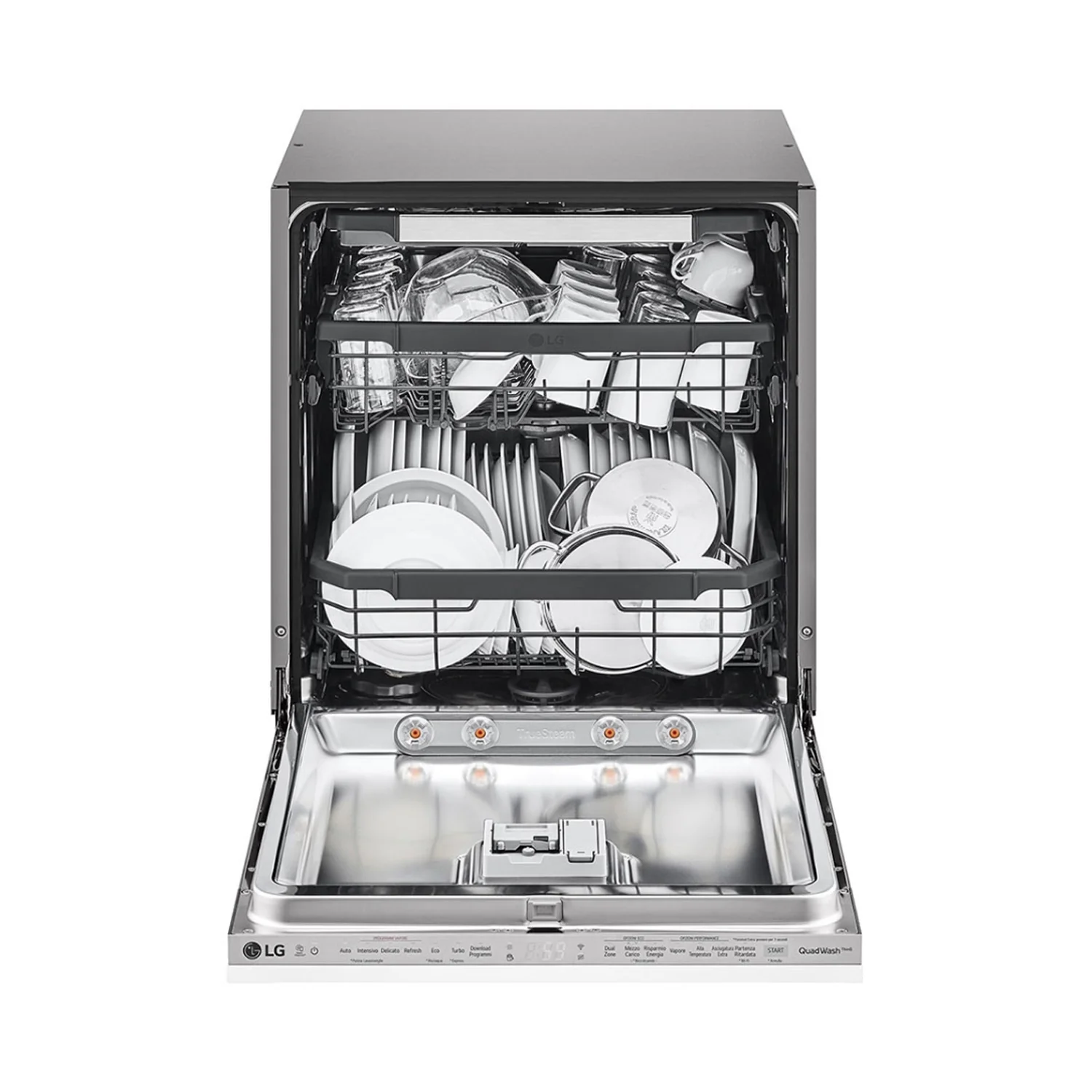 LG QuadWash Built-in Steam Dishwasher, 14 Place Settings, EasyRack Plus, Inverter Direct Drive, ThinQ DBC425TS - Image 2