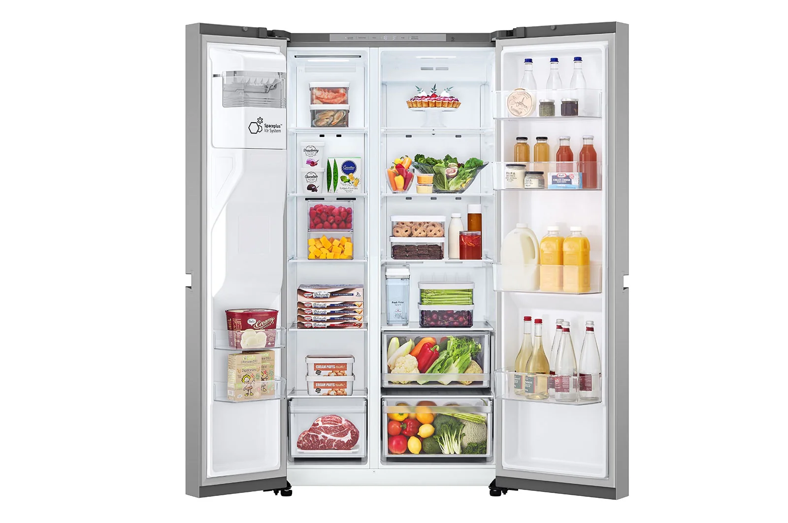 LG Linear Cooling™, Side by Side Refrigerator, 684L, Silver, GR-L267KLKW - Image 2