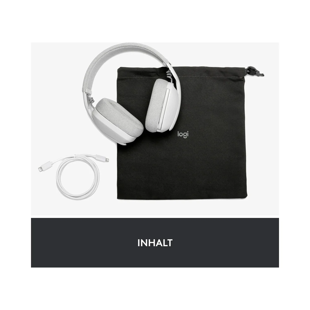 Logitech ZONE VIBE 100 Over-ear Wireless Bluetooth Headset Off White - Image 5