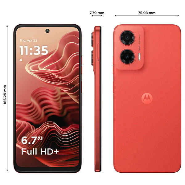 Motorola G35 5G Smartphone, 8GB, 128GB, 50MP+8MP Camera, Android 14, Guava Red - Image 3