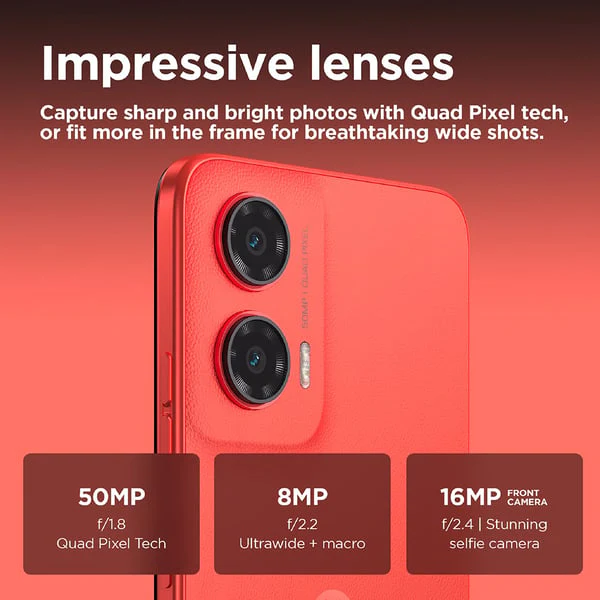 Motorola G35 5G Smartphone, 8GB, 128GB, 50MP+8MP Camera, Android 14, Guava Red - Image 8