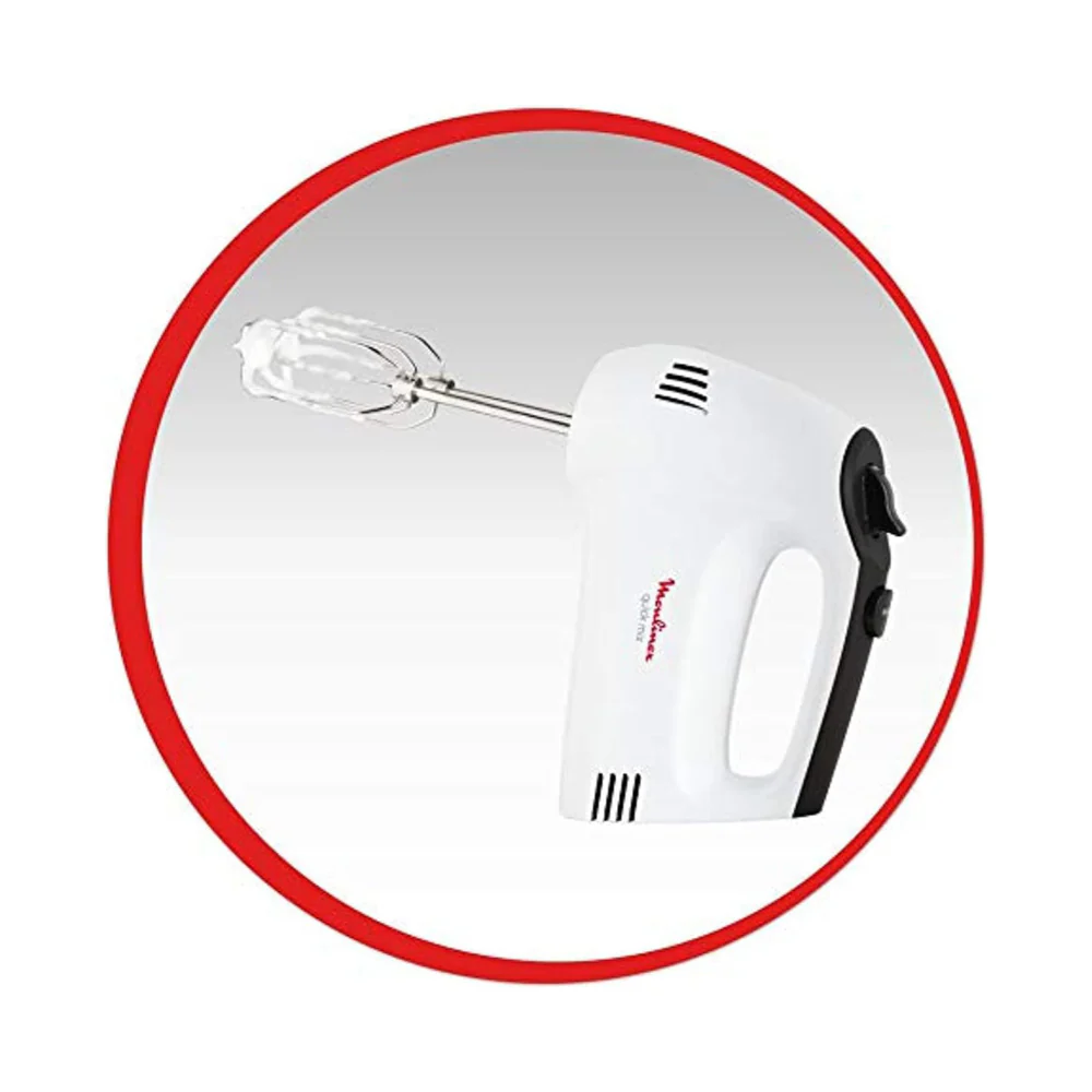 MOULINEX Hand Mixer, Quick Mix Mixer for Whipping and dough kneading, 5 speeds, stainless steel beaters and dough hooks, HM310127 - Image 5