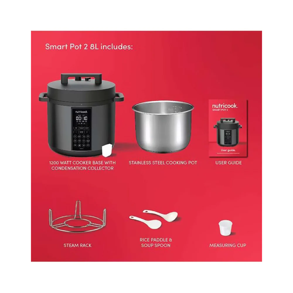 Nutricook 9-In-1 Smart Pressure Cooker 8000ml Black - Image 4