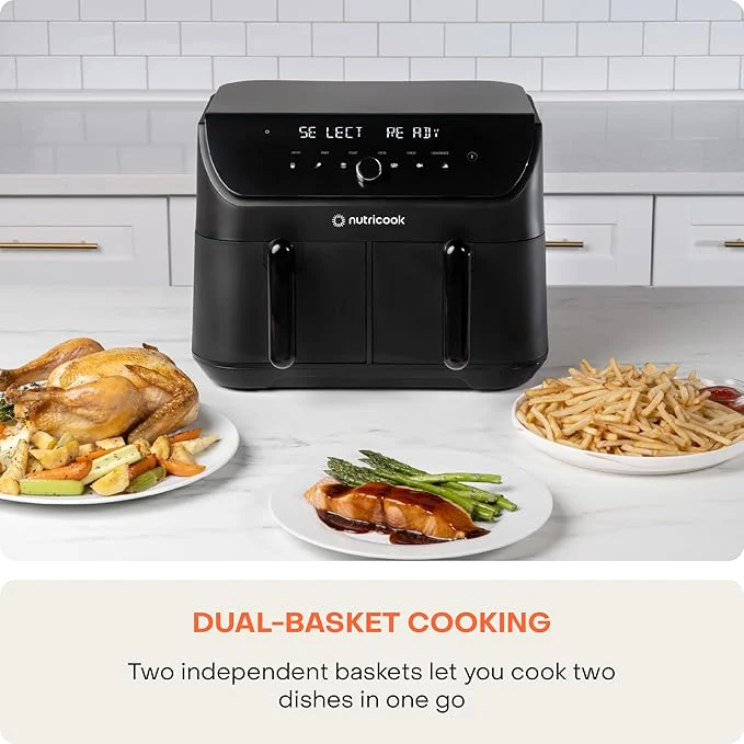 Nutricook Air Fryer Duo 2, 8.5L Independently Controlled Dual Baskets, AFD185 - Image 2