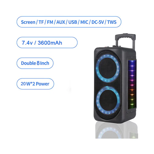 OEM Karaoke Party Light Trolly Speaker Black - Image 3