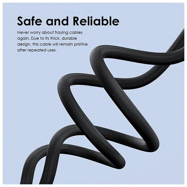 Oraimo  FastLine 2 Data Sync Cable, Type-C to Lightning, 2.4A, 1Meter, Black, OCD-CL54BLK - Image 4