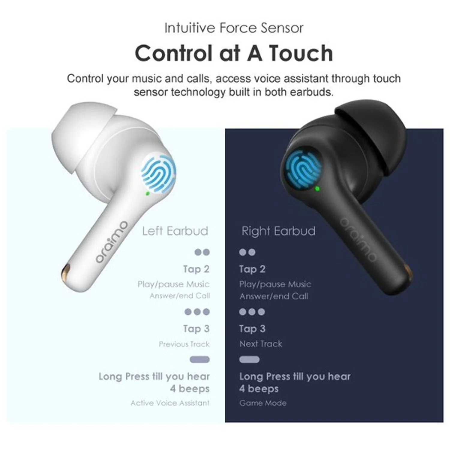 Oraimo  FreePods 3C TWS True Wireless Earbuds, BT V5.3, ENC, Black, OEB-E104DCBLK - Image 4