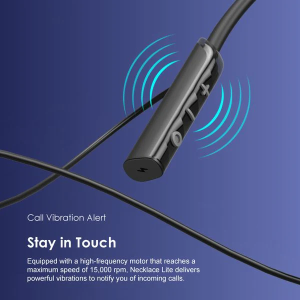 Oraimo  necklace lite Vibration Notifications Neckband, BT V5.3, 220mAh, Dual-device Connectivity, Blue, OEB-E311BLU - Image 4