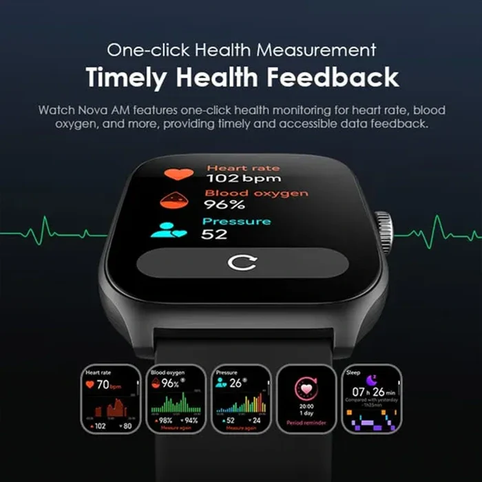 Oraimo  Nova AM   Bluetooth Call Smart Watch, IP68 Dust & Water Resistance, BT V5.2, 300mAh, Chrome, OSW-812 - Image 4