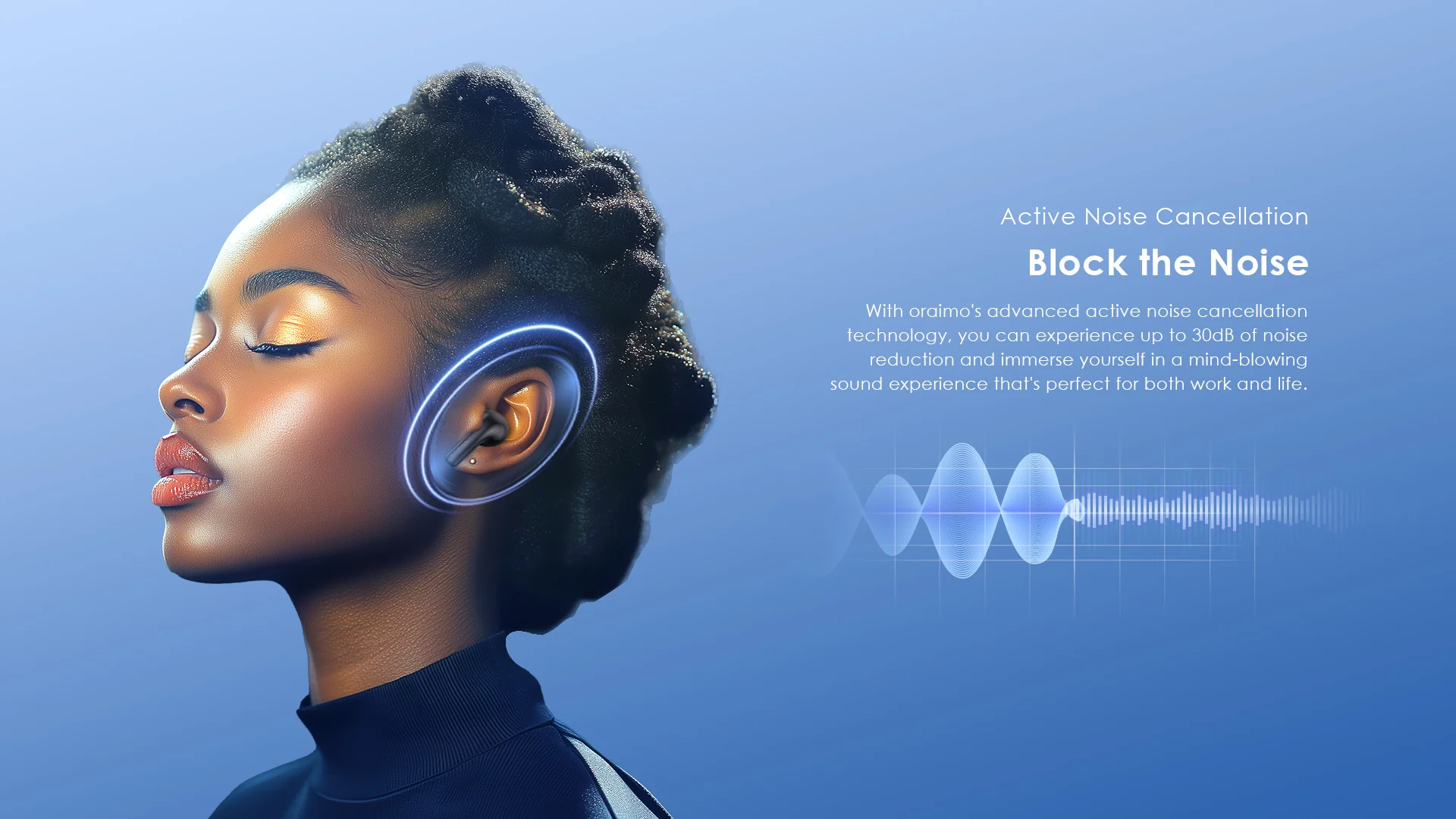 Oraimo SpaceBuds Z ANC True Wireless Earbuds, IPX5 Water Proof, BT V5.4, 300mAh, Black, OTW-625OBLK - Image 3