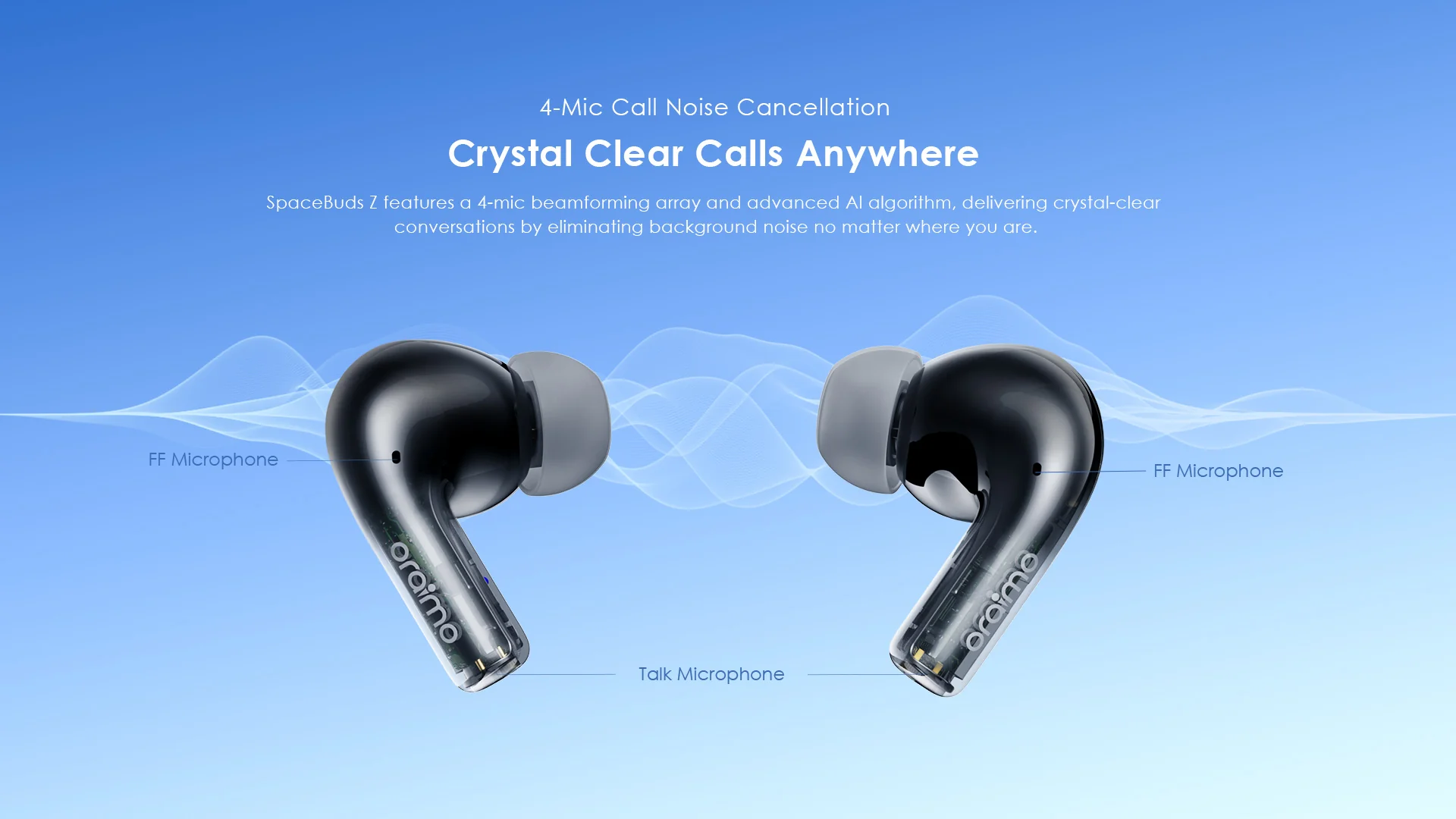 Oraimo SpaceBuds Z ANC True Wireless Earbuds, IPX5 Water Proof, BT V5.4, 300mAh, Black, OTW-625OBLK - Image 4