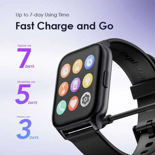 Oraimo Watch 4 Plus Bluetooth Call Smart Watch, AI-Generated Watch Faces, BT V5.2, 300mAh, Black, OSW-801 - Image 6