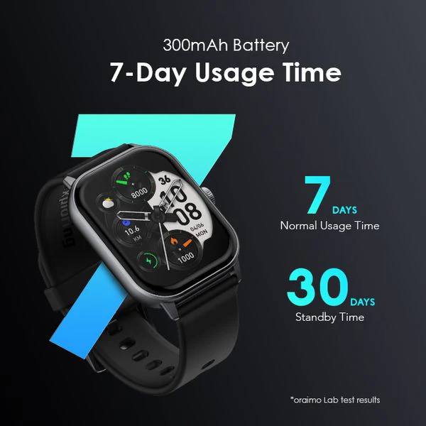 Oraimo Watch 5 Bluetooth Call Smart Watch, Waterproof: 1ATM, BT V5.2, 300mAh, Grey, OSW-805BGRY - Image 6